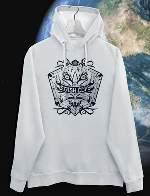 MH 4- 'Stash Clips Black and White Shield' Men's hoodie