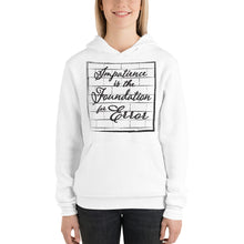 Load image into Gallery viewer, UNI 1- &#39;Impatience is the Foundation for Error&#39; Brick Wall Unisex hoodie