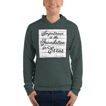 Load image into Gallery viewer, UNI 1- &#39;Impatience is the Foundation for Error&#39; Brick Wall Unisex hoodie