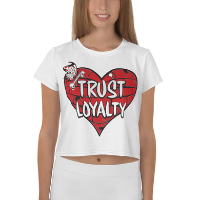 CT 7- 'Trust Loyalty' All-Over Print Crop Tee