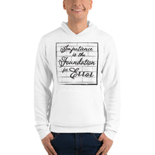 Load image into Gallery viewer, UNI 1- &#39;Impatience is the Foundation for Error&#39; Brick Wall Unisex hoodie